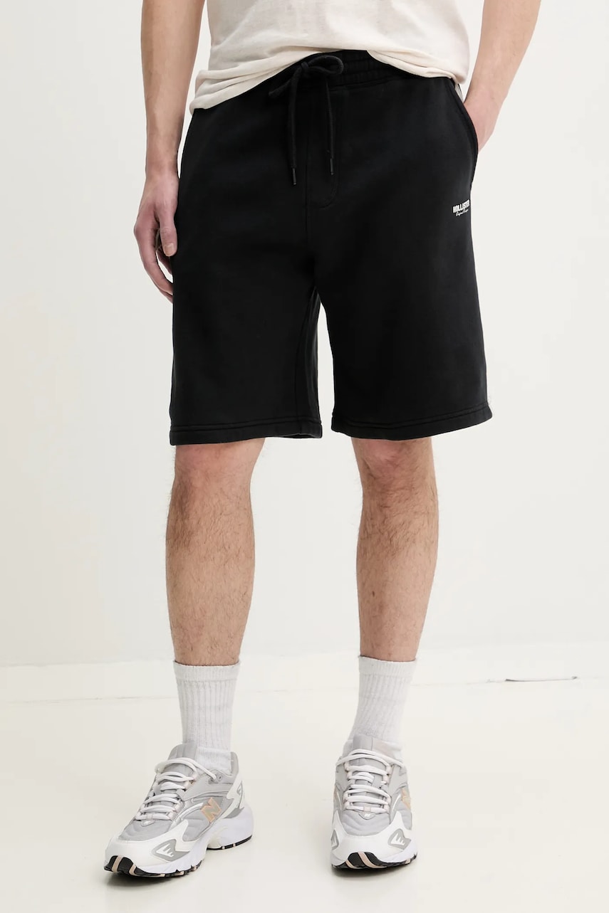 Hollister Co. pantaloni scurti barbati, culoarea negru, KI328-5012
