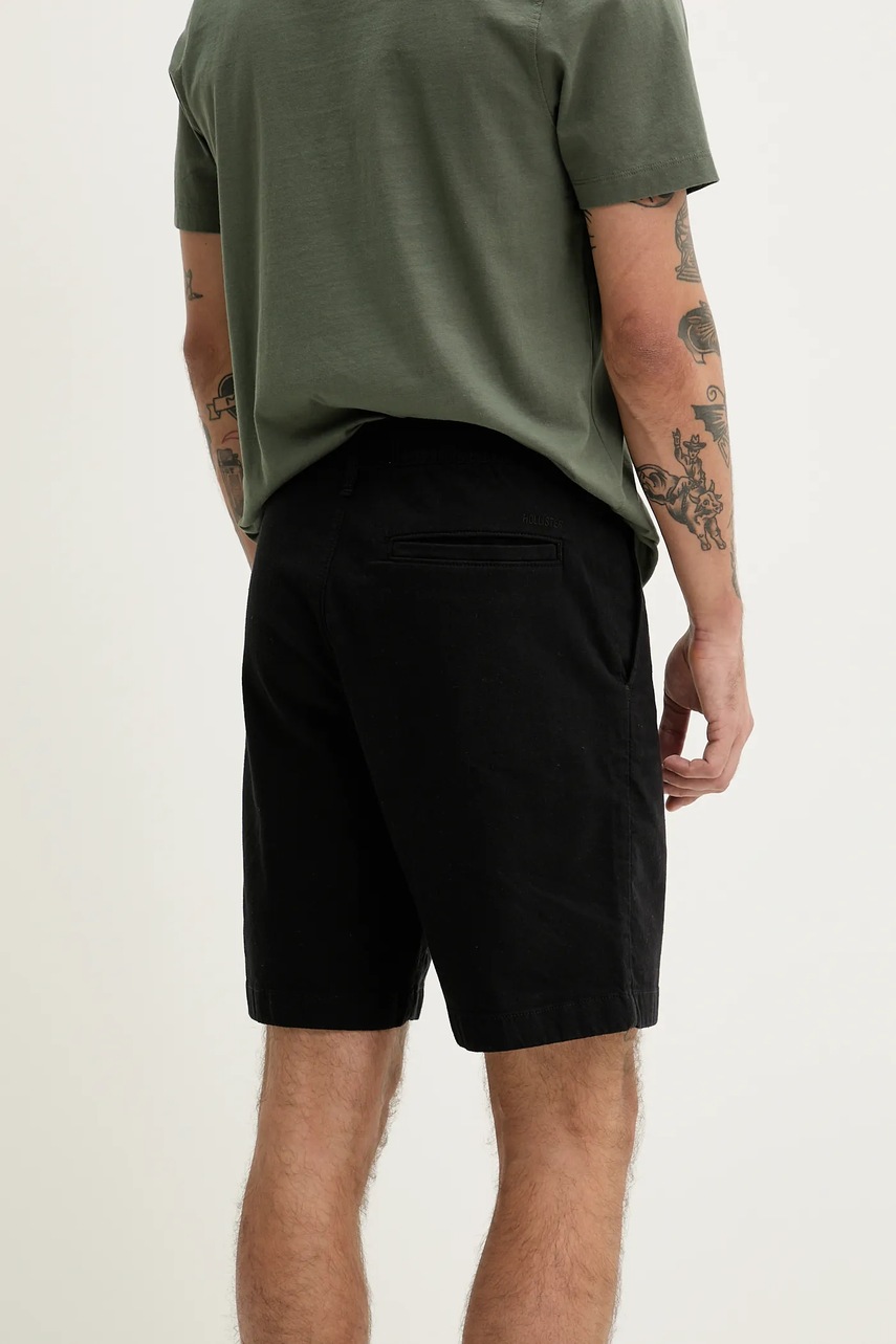 Hollister Co. vászonkeverék rövidnadrág fekete, férfi, KI328-5026 termék 2. képe