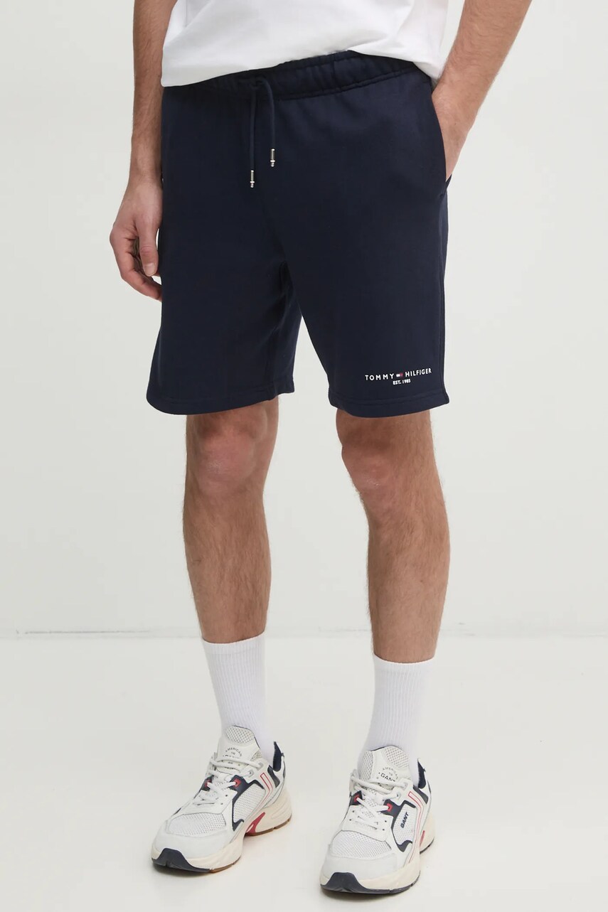 Levně Bavlněné šortky Tommy Hilfiger pánské, tmavomodrá barva, MW0MW38698