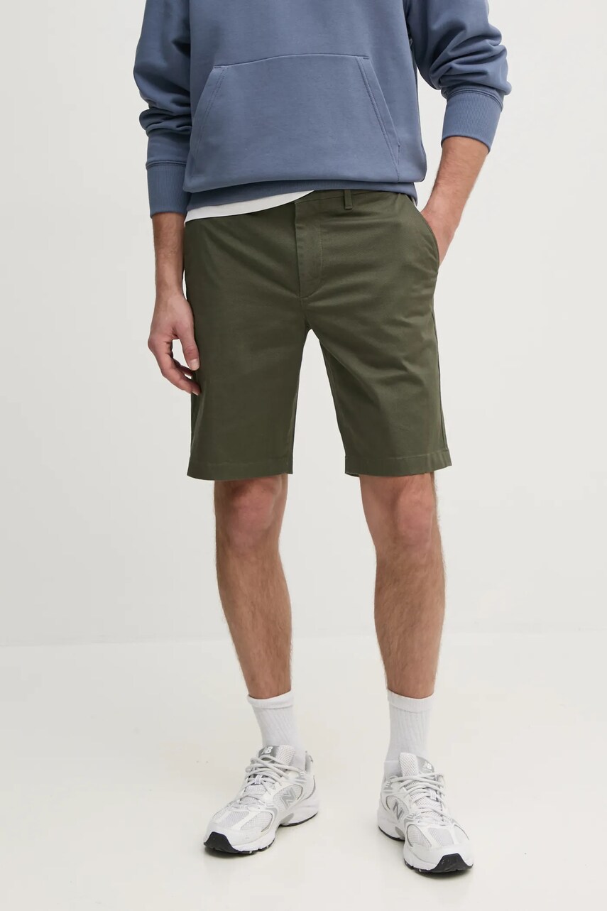 Levně Kraťasy Tommy Hilfiger pánské, zelená barva, MW0MW38848