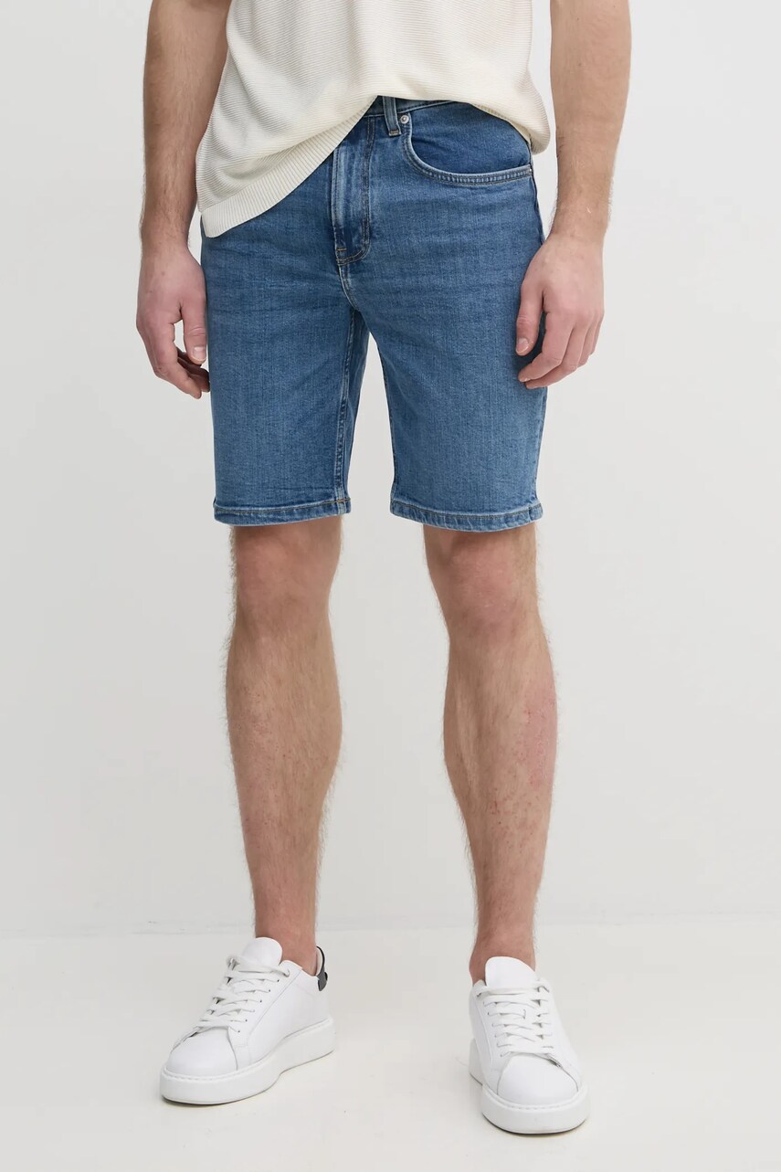 Levně Džínové šortky Tommy Hilfiger pánské, modrá barva, MW0MW39194