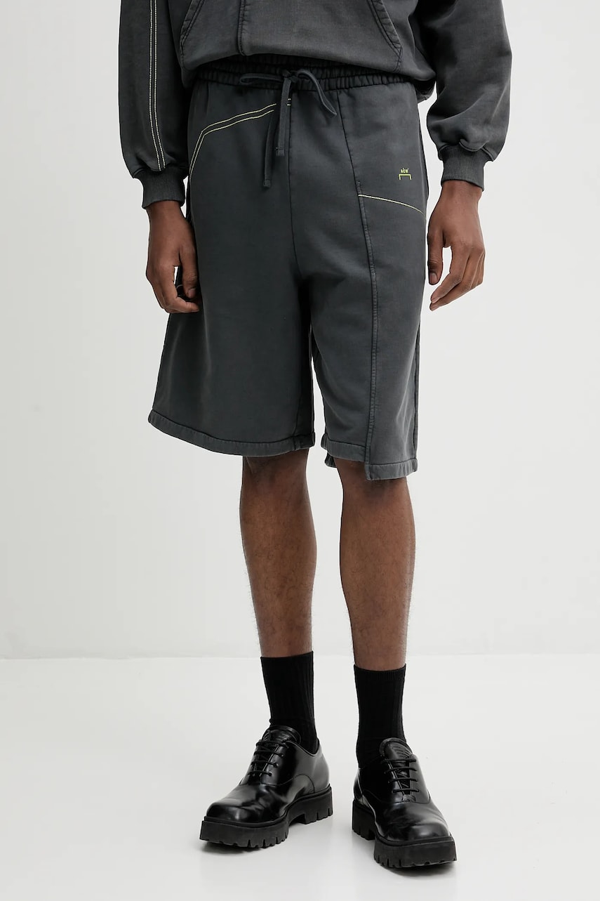 A-COLD-WALL* pantaloni scurti din bumbac barbati, culoarea gri, ACWMB327 A-COLD-WALL* pantaloni scurti din bumbac barbati, culoarea gri, ACWMB327