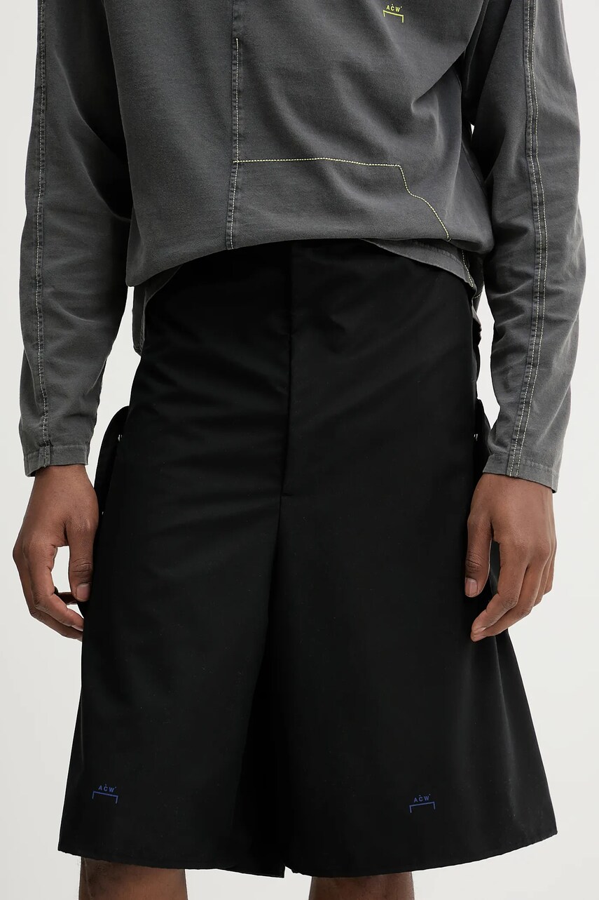 A-COLD-WALL* pantaloni scurti barbati, culoarea negru, ACWMB314