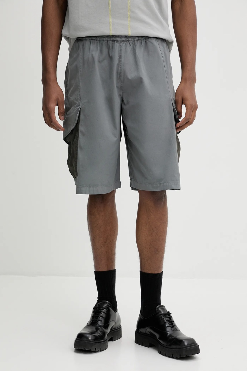 A-COLD-WALL* pantaloni scurti din bumbac barbati, culoarea gri, ACWMB320 A-COLD-WALL* pantaloni scurti din bumbac barbati, culoarea gri, ACWMB320