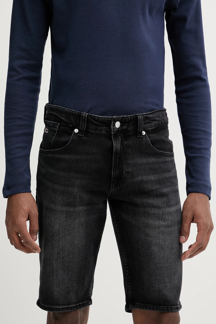 Tommy Jeans pantaloni scurți jeans barbati, culoarea negru, DM0DM20945 Tommy Jeans pantaloni scurți jeans barbati, culoarea negru, DM0DM20945