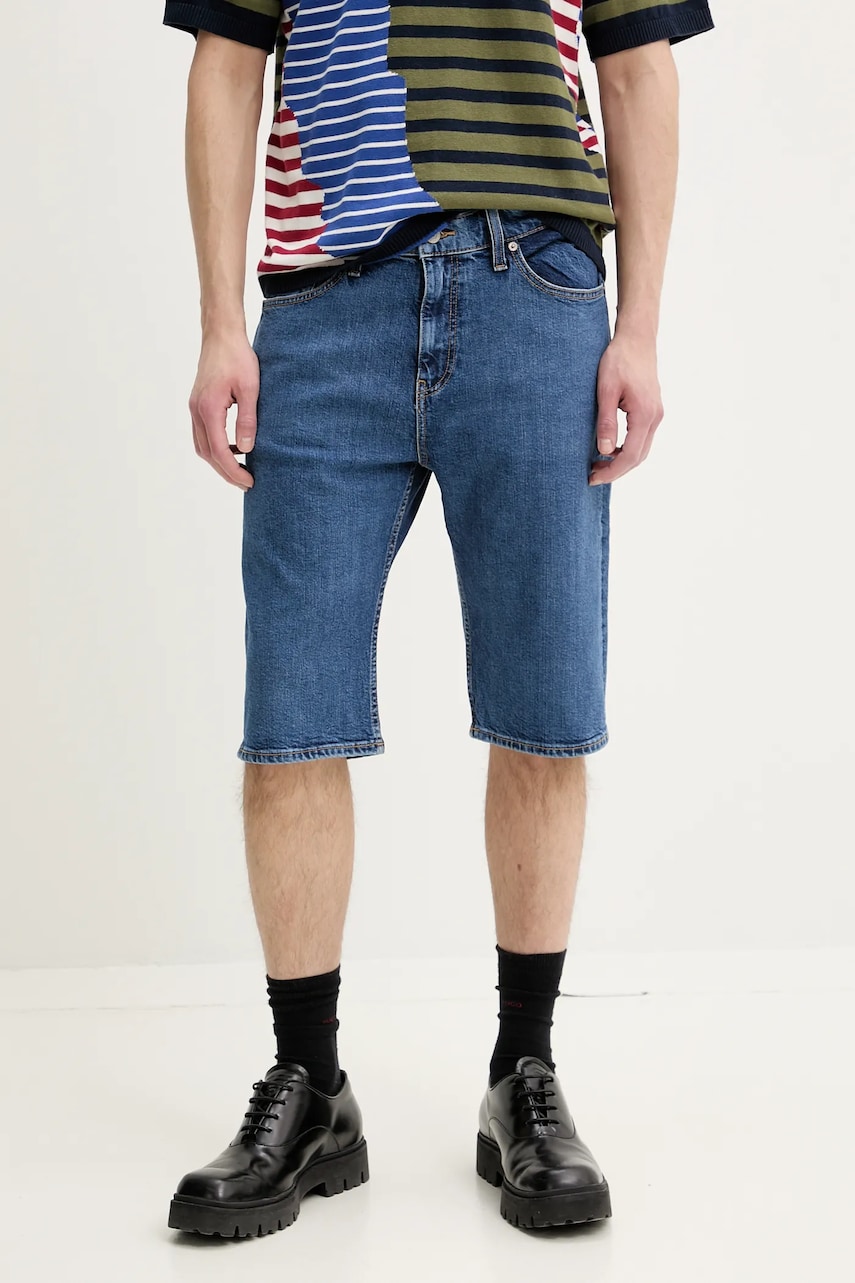 Tommy Jeans pantaloni scurti jeans barbati, culoarea albastru marin, DM0DM21851 Tommy Jeans pantaloni scurti jeans barbati, culoarea albastru marin, DM0DM21851