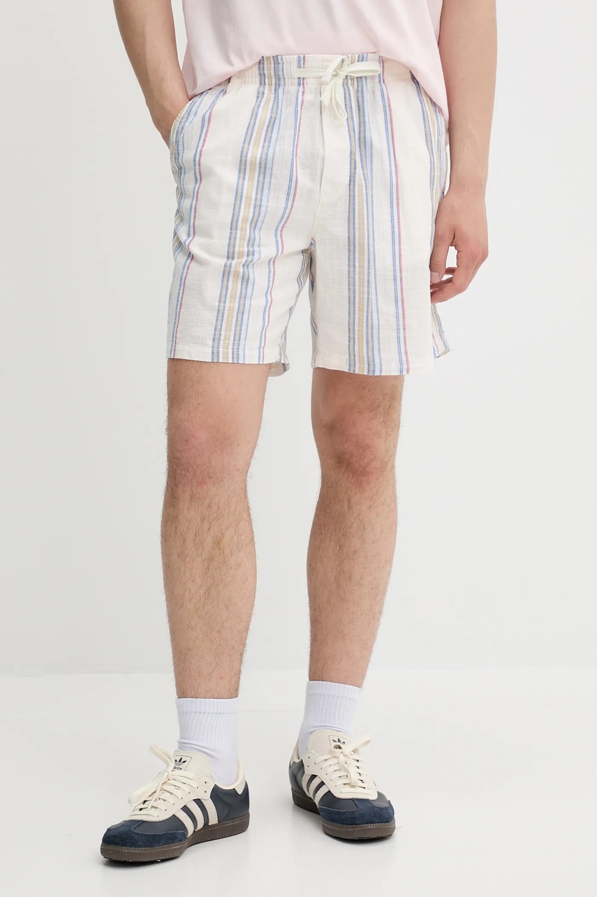 Tommy Jeans pantaloni scurți din bumbac culoarea bej, DM0DM21948