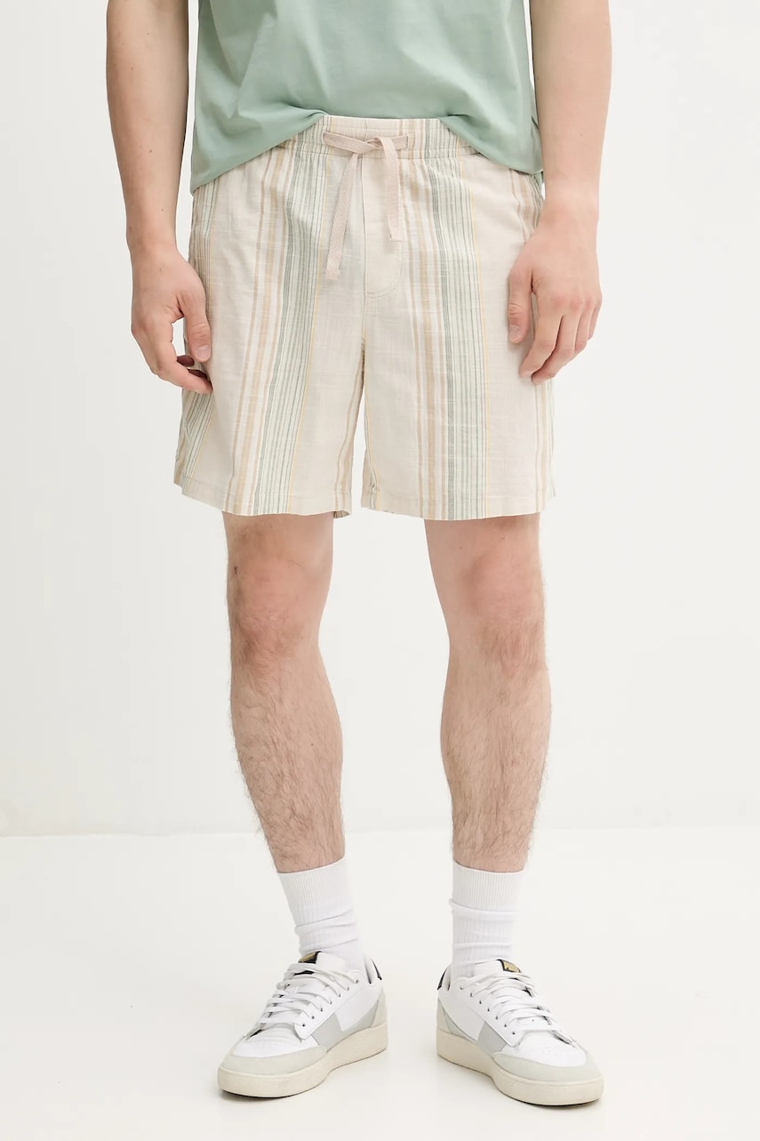 Tommy Jeans pantaloni scurți din bumbac culoarea bej, DM0DM21948 Tommy Jeans pantaloni scurți din bumbac culoarea bej, DM0DM21948
