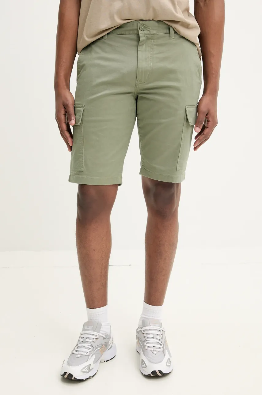 Tommy Jeans pantaloni scurti barbati, culoarea verde, DM0DM21949