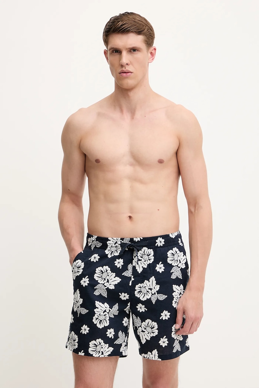 Tommy Jeans pantaloni scurți din bumbac bărbați, culoarea bleumarin, DM0DM21947 Tommy Jeans pantaloni scurți din bumbac bărbați, culoarea bleumarin, DM0DM21947