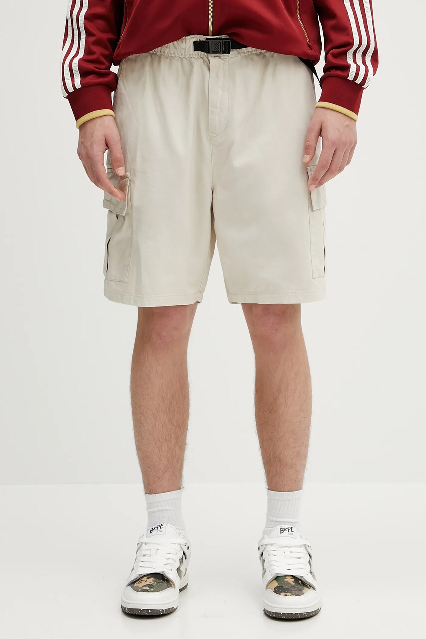 Barbour pantaloni scurti din bumbac Barbour Grindle Cargo Relaxed Short culoarea bej, MST0062