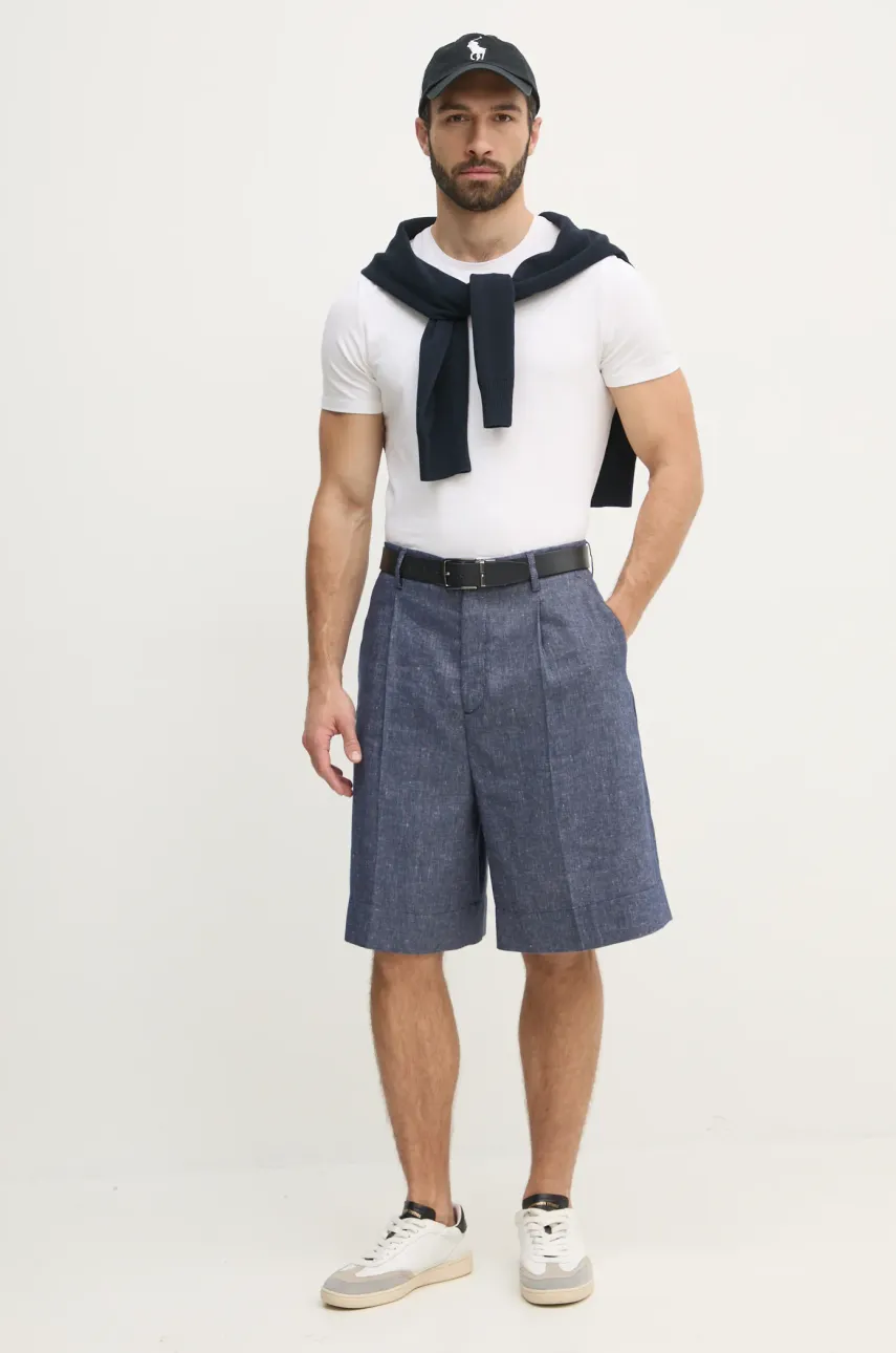 Льняные шорты Tommy Hilfiger мужские цвет синий SQTHL7544.SQTH503 Льняные шорты Tommy Hilfiger мужские цвет синий SQTHL7544.SQTH503