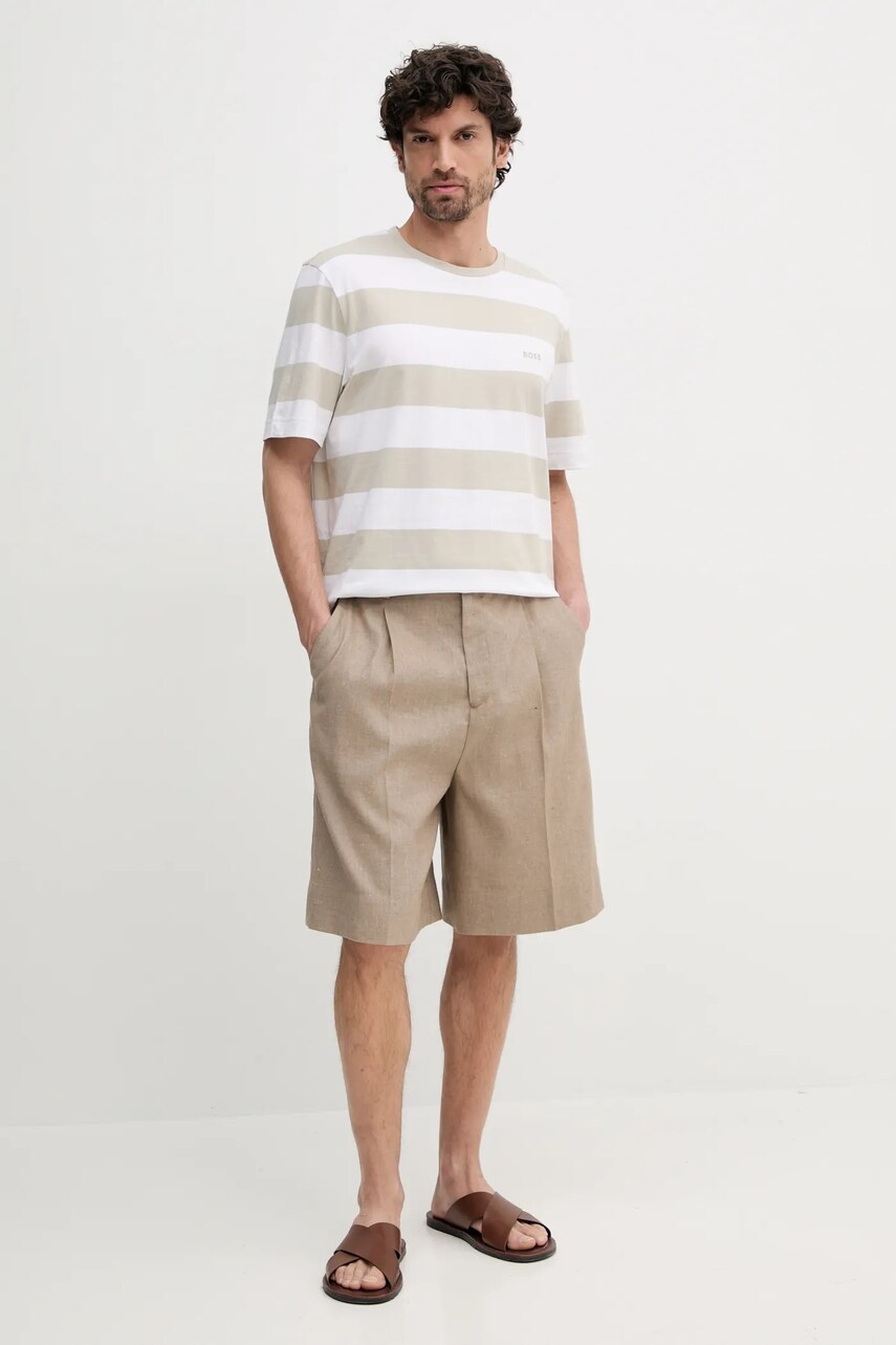 Льняные шорты Tommy Hilfiger мужские цвет бежевый SQTHL7544.SQTH503 Льняные шорты Tommy Hilfiger мужские цвет бежевый SQTHL7544.SQTH503