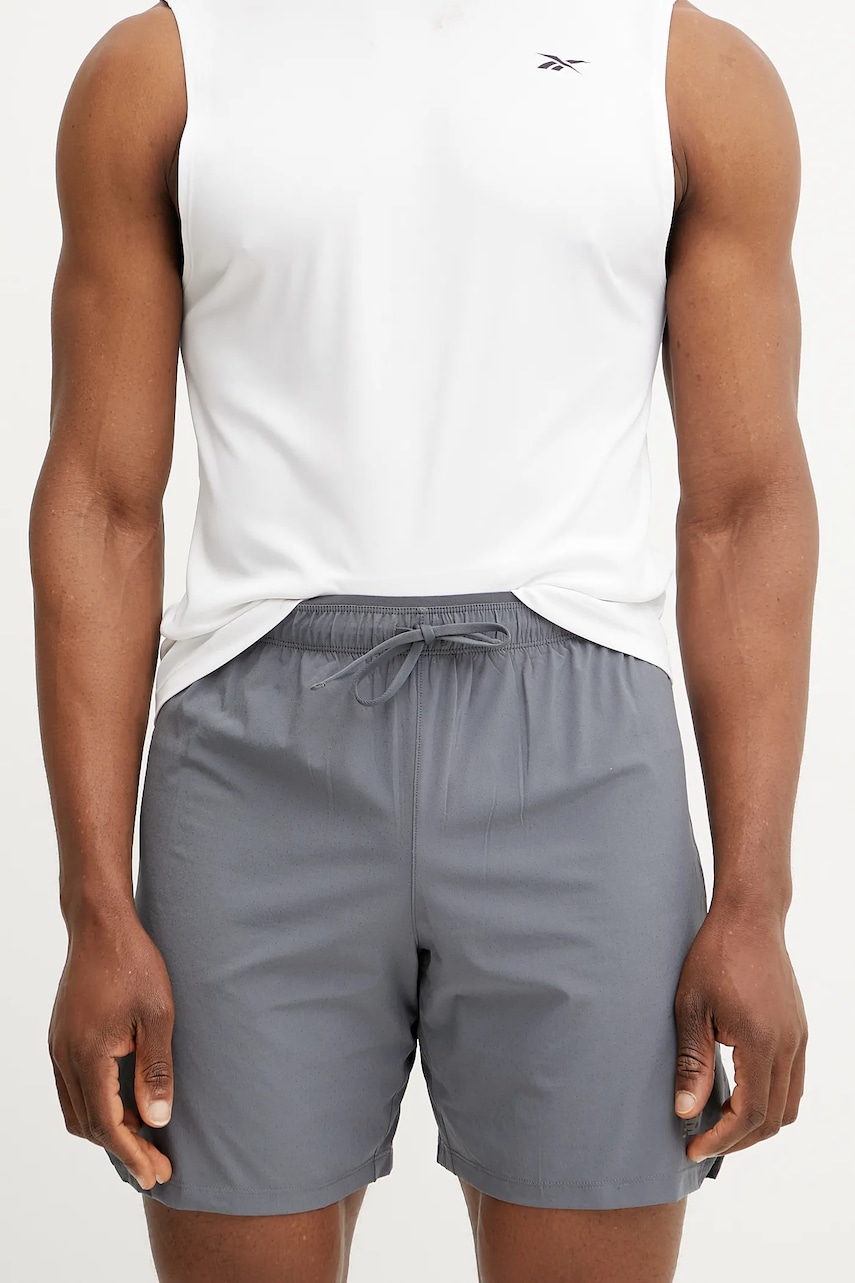 New Balance pantaloni scurți de alergare culoarea gri, MS41283GT