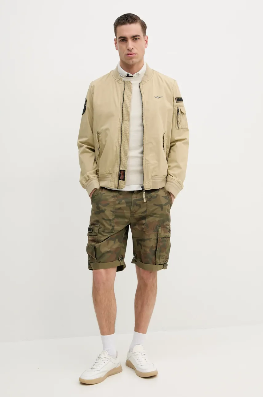 Хлопковые шорты Aeronautica Militare мужские цвет зелёный BE250CT3502 Хлопковые шорты Aeronautica Militare мужские цвет зелёный BE250CT3502