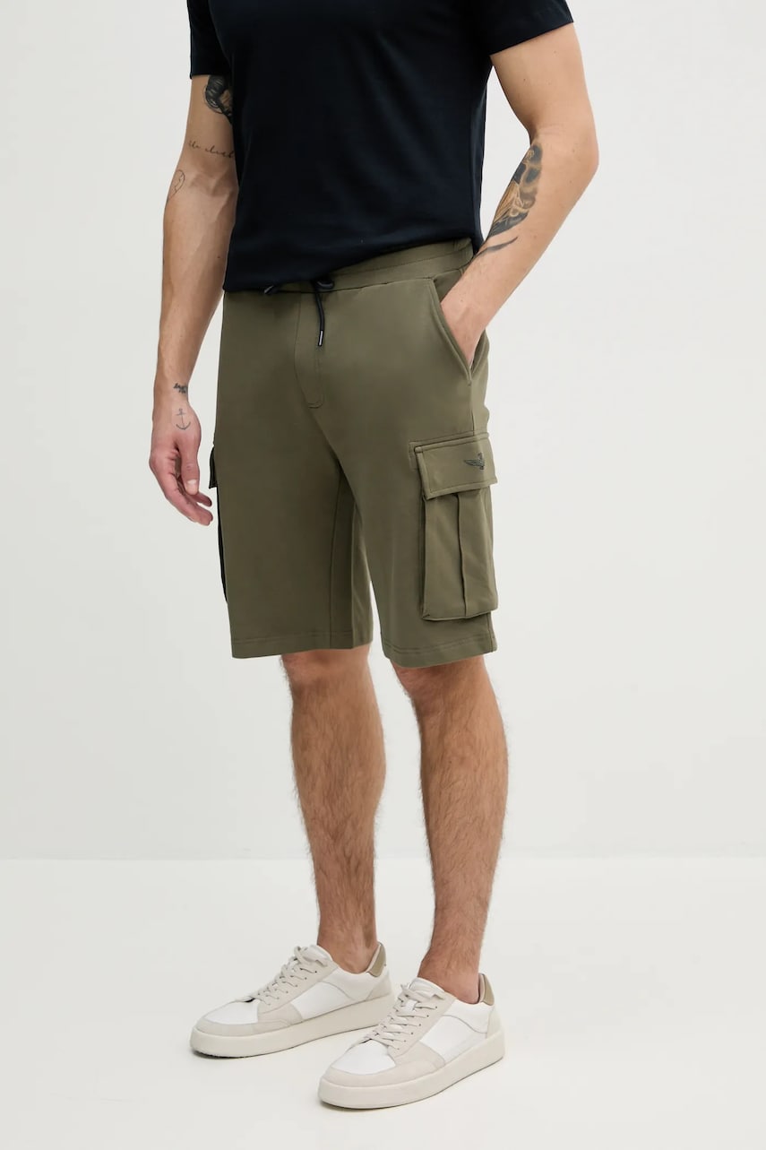 Aeronautica Militare pantaloni scurți bărbați, culoarea verde, BF025F459 Aeronautica Militare pantaloni scurți bărbați, culoarea verde, BF025F459