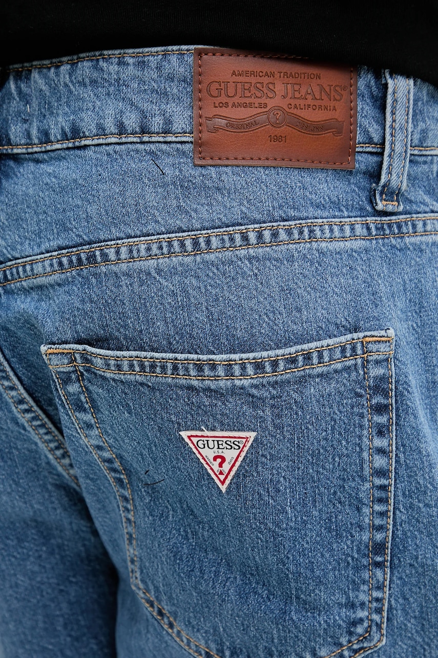Rifľové krátke nohavice Guess Jeans