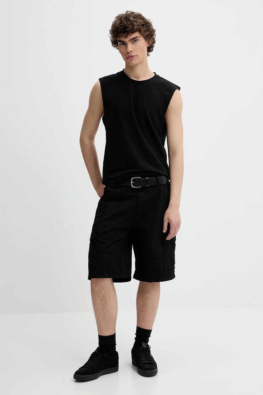 Хлопковые шорты Guess Jeans цвет чёрный M5GD45 WGCV1