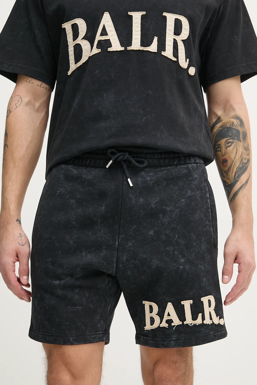 BALR. pantaloni scurti din bumbac barbati, culoarea negru, B1433.1024 BALR. pantaloni scurti din bumbac barbati, culoarea negru, B1433.1024