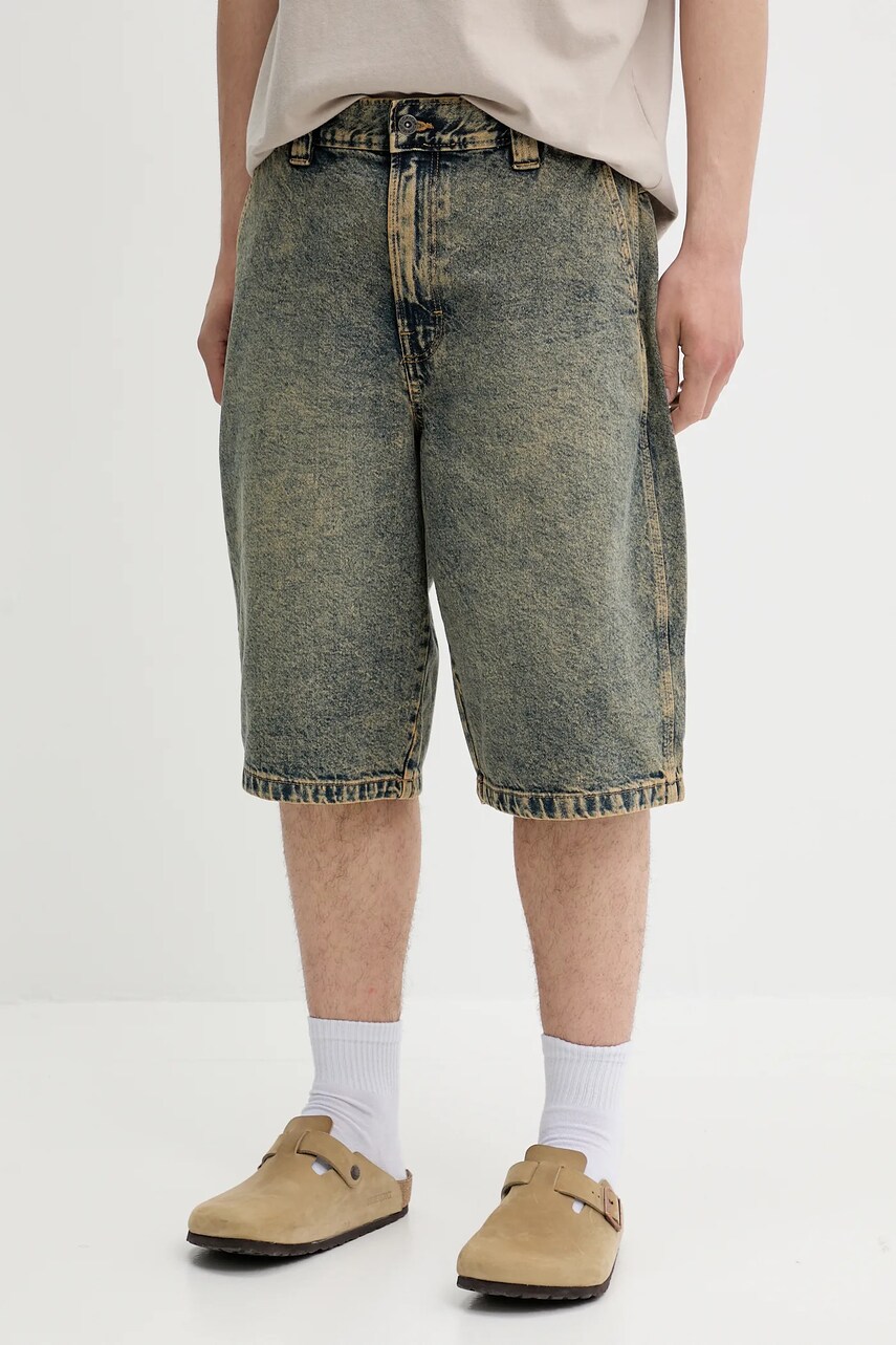 Dickies pantaloni scurți jeans culoarea verde, melanj, DK0A4YSYK581