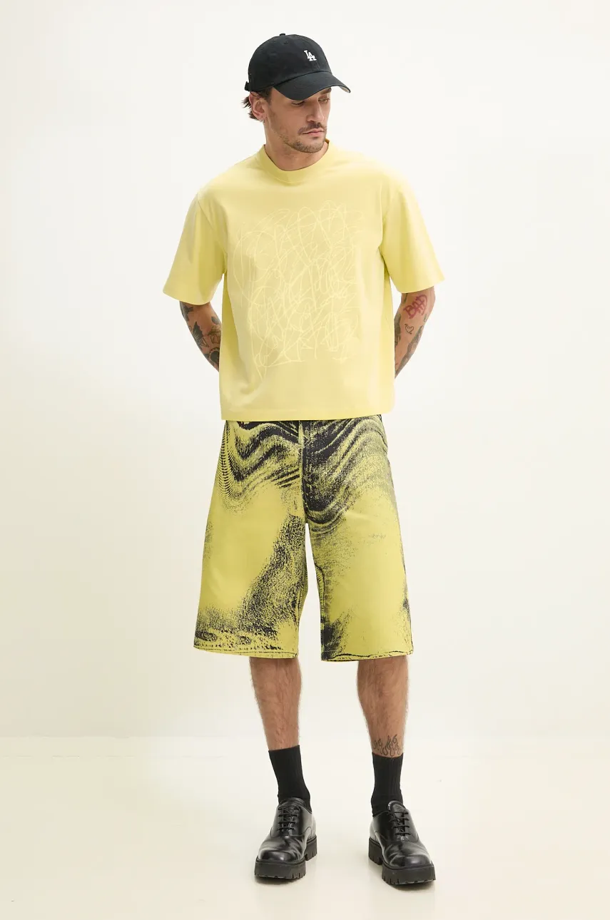 Хлопковые джинсовые шорты CAMPERLAB цвет жёлтый AU00007.005 Хлопковые джинсовые шорты CAMPERLAB цвет жёлтый AU00007.005