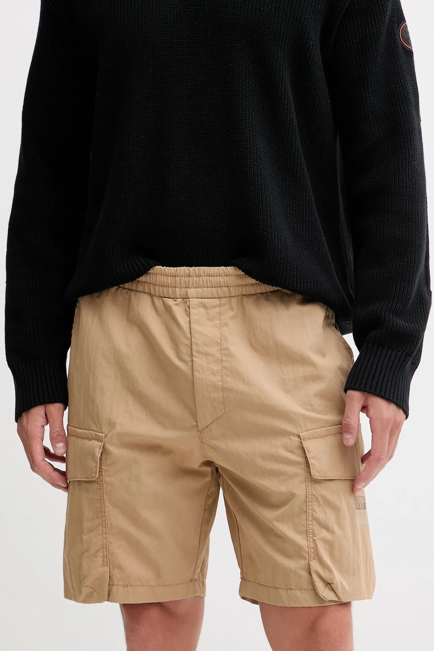 Napapijri pantaloni scurți N-Baldi culoarea bej, NP0A4IBSN1Q1 Napapijri pantaloni scurți N-Baldi culoarea bej, NP0A4IBSN1Q1