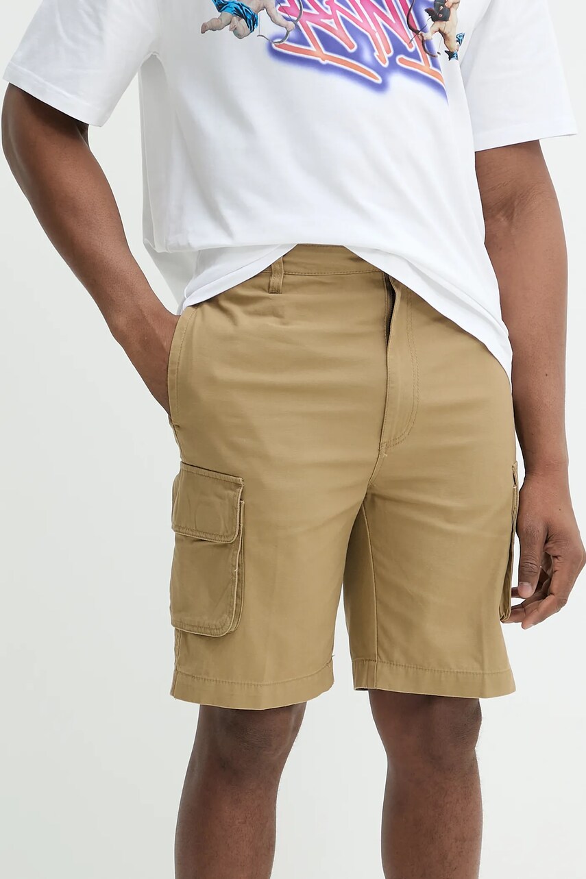Karl Kani pantaloni scurti din bumbac barbati, culoarea verde, 6012260