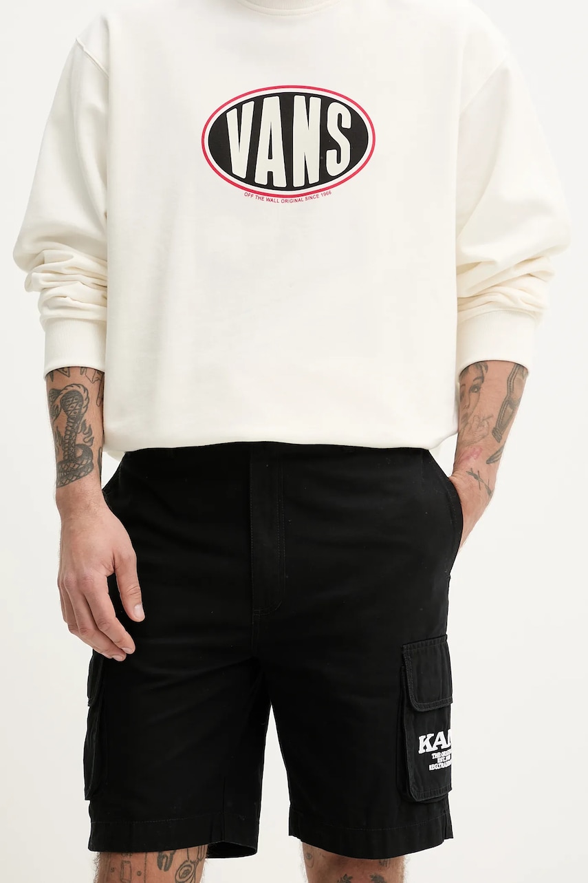 Karl Kani pantaloni scurți din bumbac bărbați, culoarea negru, 6012261 Karl Kani pantaloni scurți din bumbac bărbați, culoarea negru, 6012261