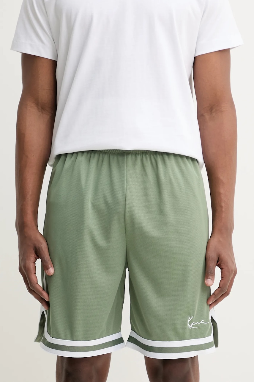 Karl Kani pantaloni scurți bărbați, culoarea verde, 60130132 Karl Kani pantaloni scurți bărbați, culoarea verde, 60130132