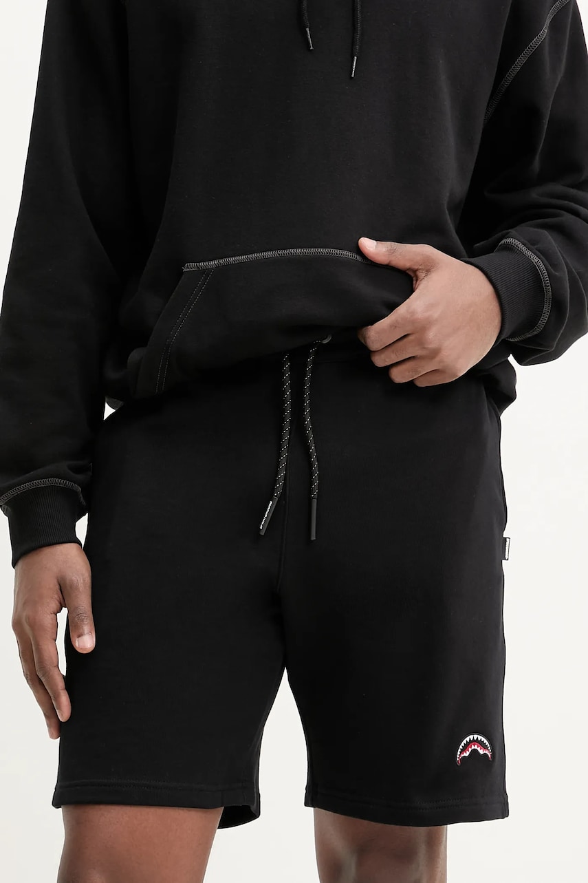 Sprayground pantaloni scurti din bumbac barbati, culoarea negru, SP141BLK Sprayground pantaloni scurti din bumbac barbati, culoarea negru, SP141BLK