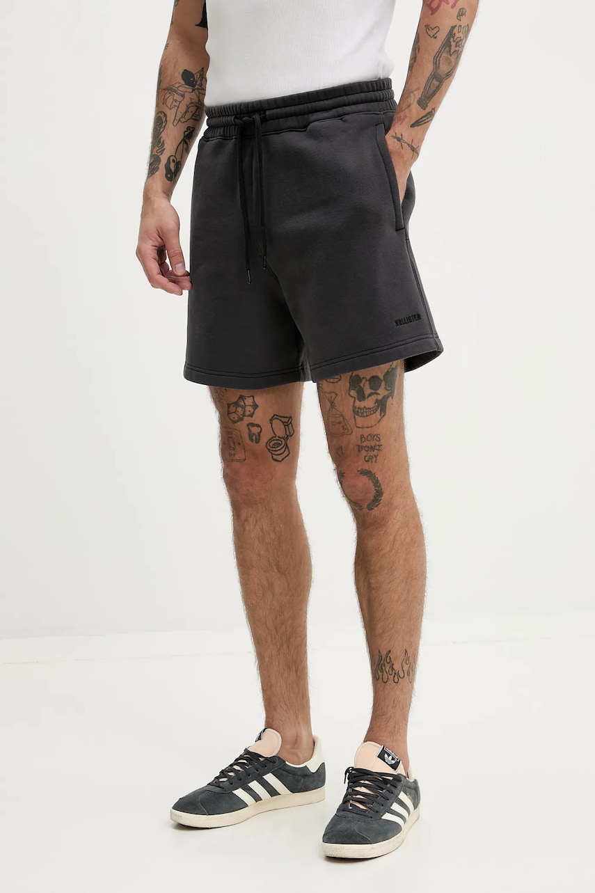 Hollister Co. pantaloni scurti barbati, culoarea gri, KI328-5047 Hollister Co. pantaloni scurti barbati, culoarea gri, KI328-5047