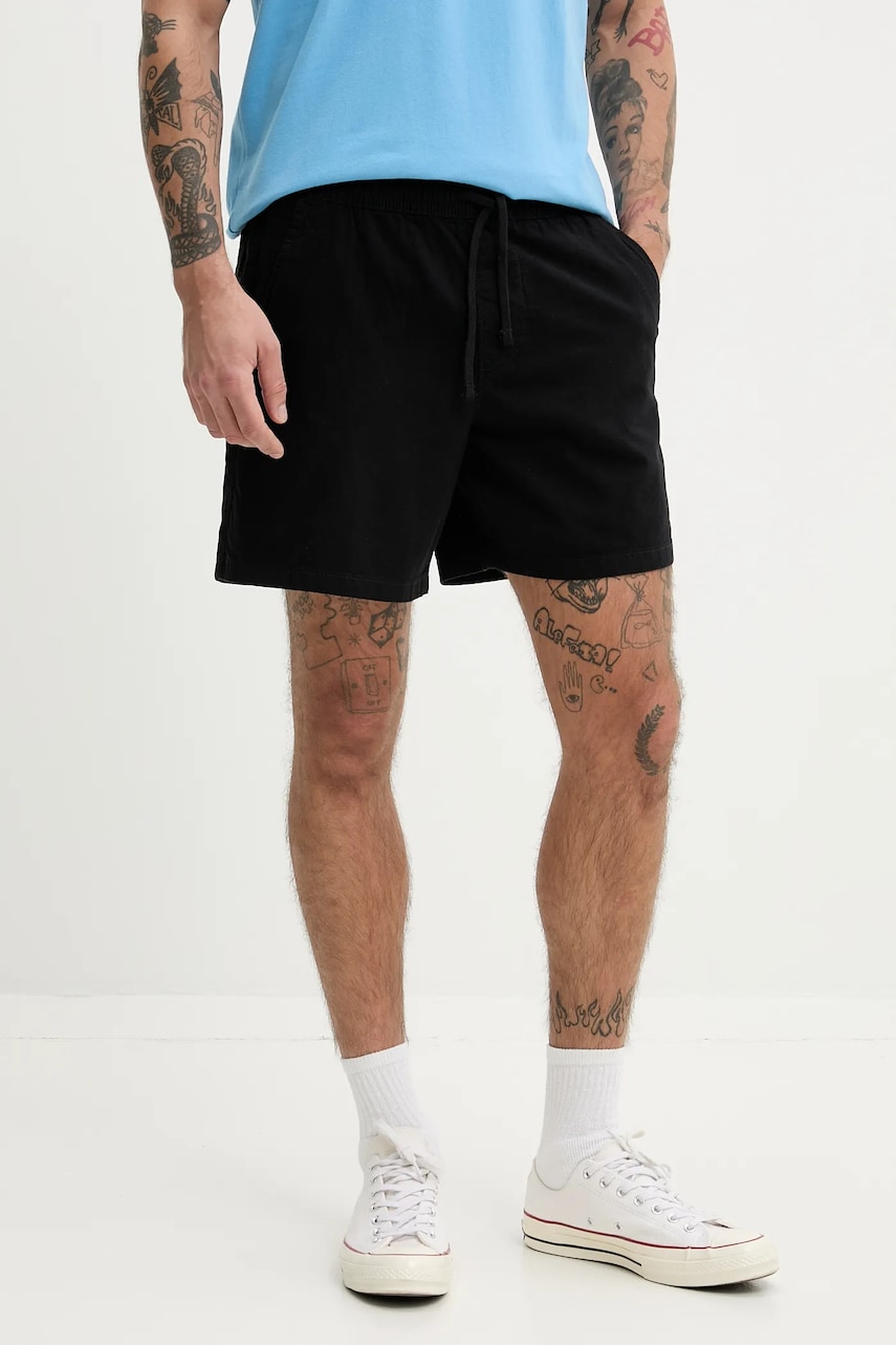 Hollister Co. pantaloni scurți din amestec de in barbati, culoarea negru, KI328-5095 Hollister Co. pantaloni scurți din amestec de in barbati, culoarea negru, KI328-5095