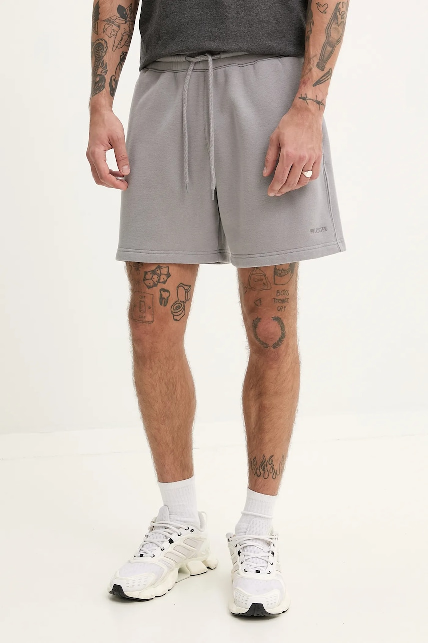 Hollister Co. pantaloni scurti barbati, culoarea gri, KI328-5127 Hollister Co. pantaloni scurti barbati, culoarea gri, KI328-5127