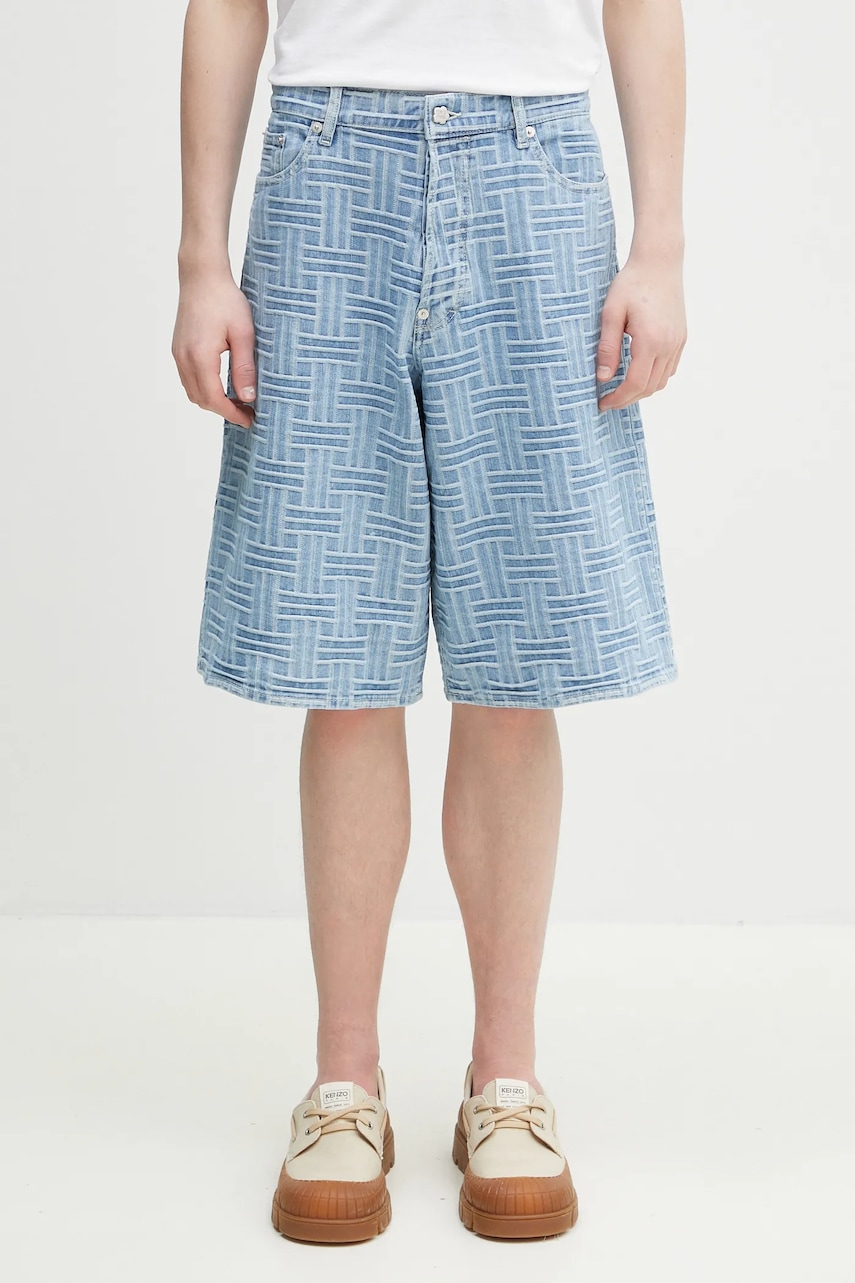 Kenzo pantaloni scurți jeans bărbați, FF55DS3396J4.DB