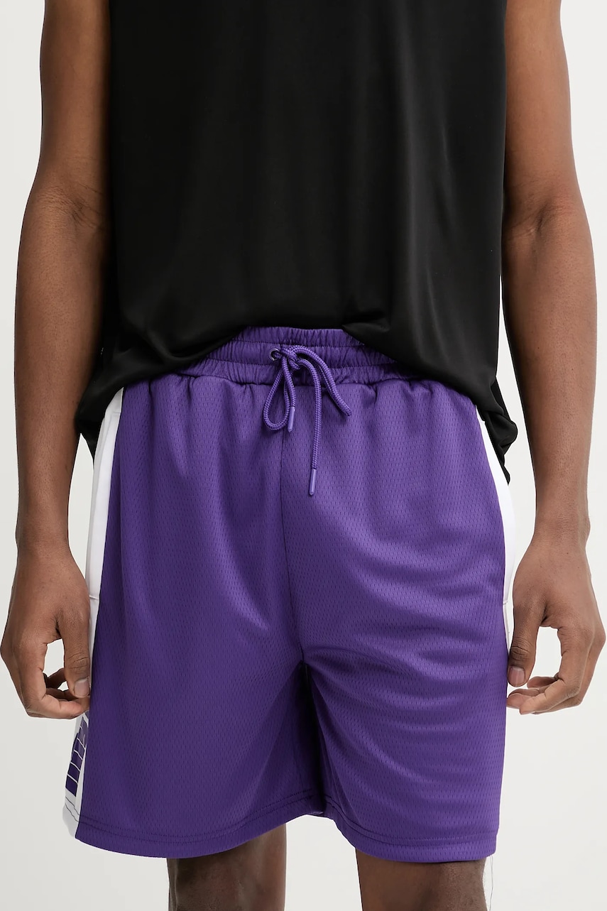 New Era pantaloni scurti barbati, culoarea violet, 60596420
