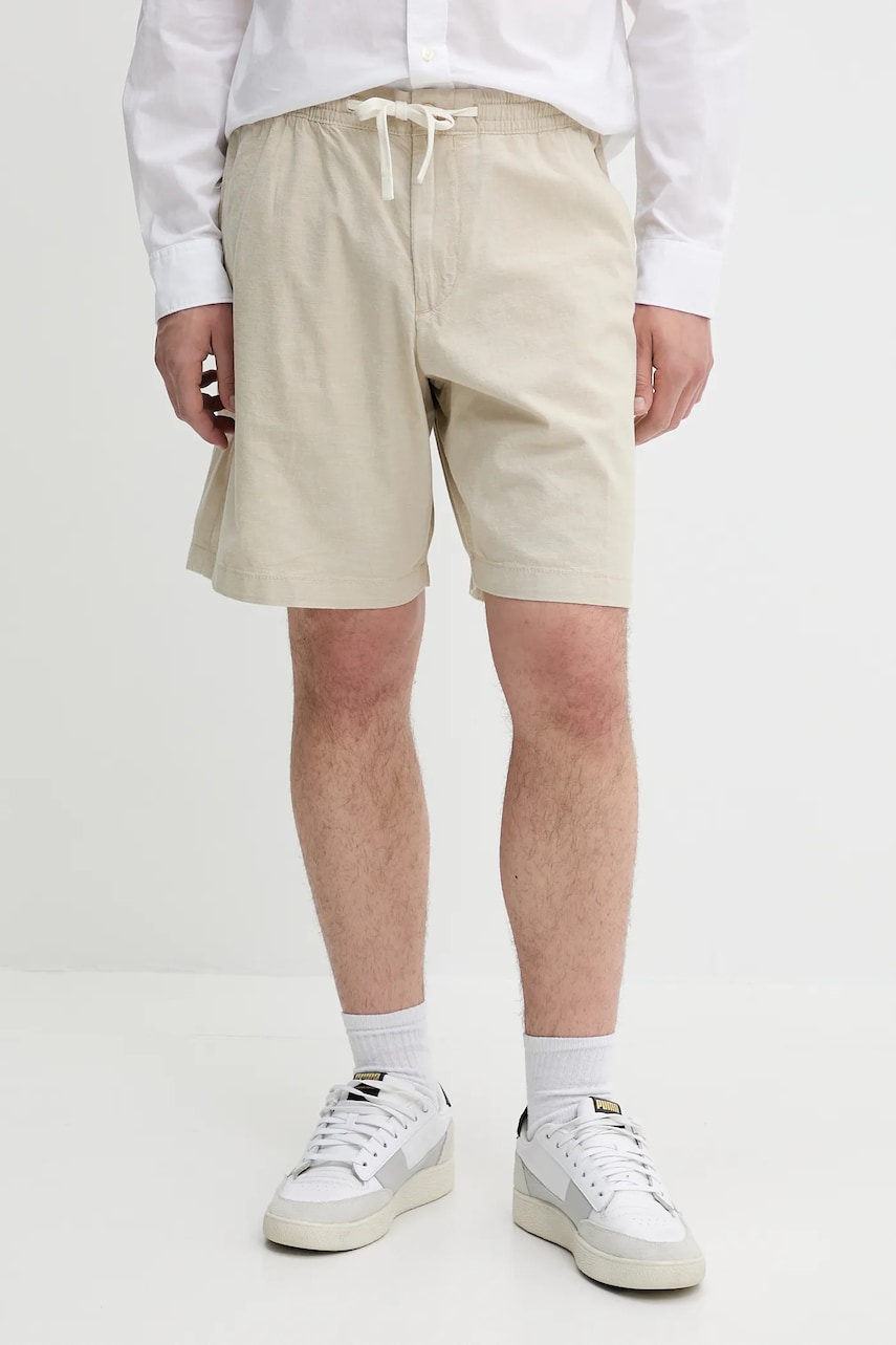 Levně Bavlněné šortky Timberland pánské, béžová barva, TB0A2FD5EOH1