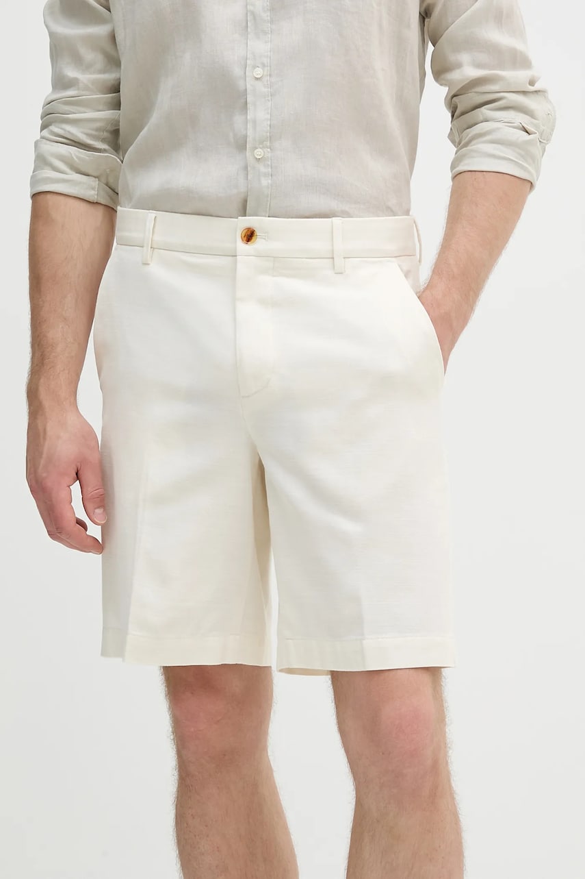 Sisley pantaloni scurți din bumbac culoarea bej, 4GJ0S9018