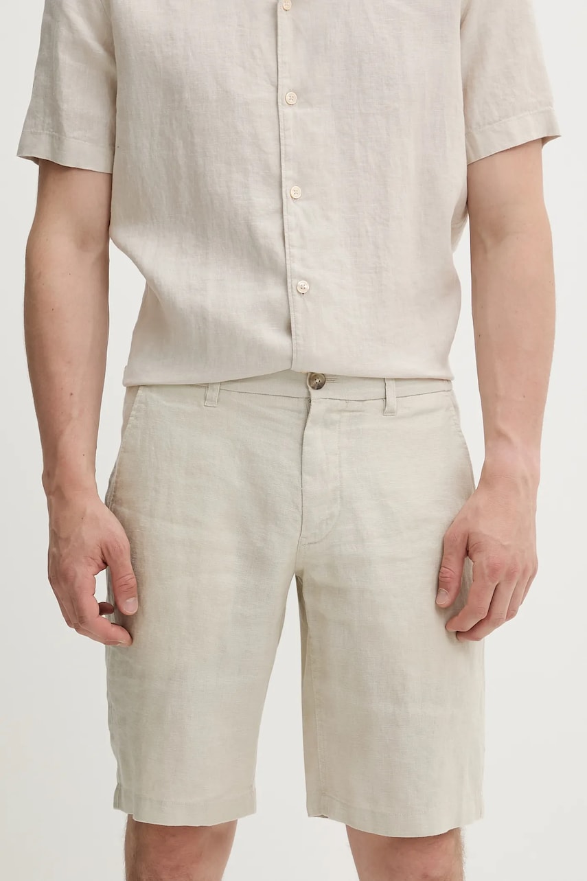 Marc O\'Polo pantaloni scurți din in culoarea bej, M24003915000