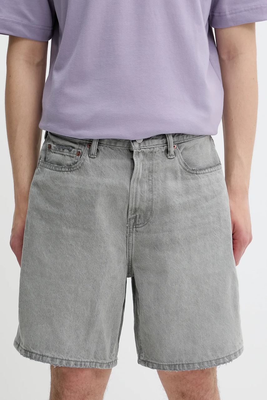 Levně Džínové šortky Abercrombie & Fitch pánské, šedá barva, KI128-5099