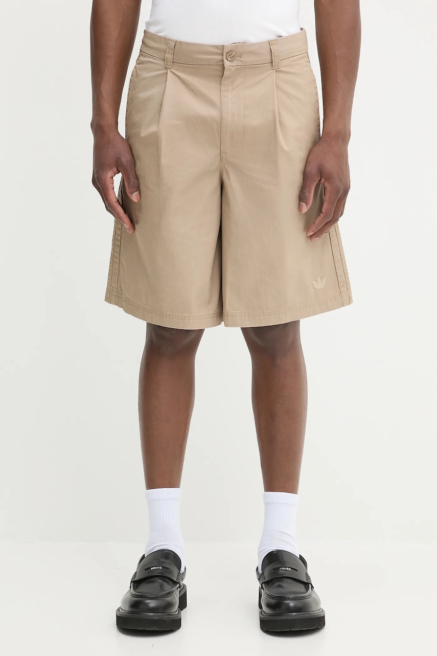 adidas Originals pantaloni scurți din bumbac Bermuda Short culoarea bej, KB5585