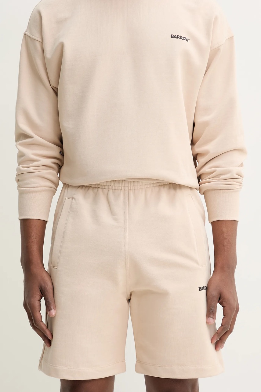 Barrow pantaloni scurti din bumbac culoarea bej, neted, S5BWUABE082