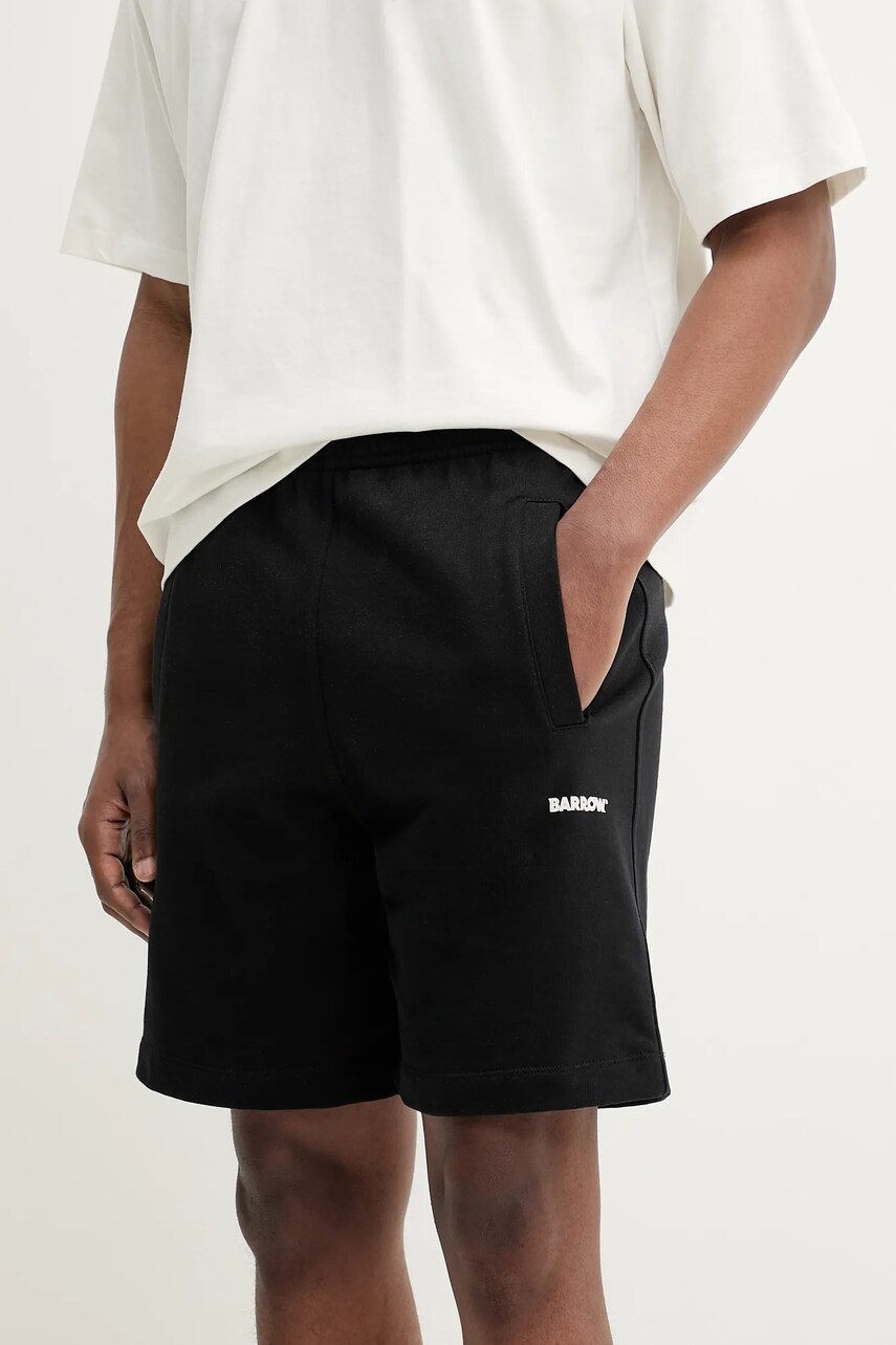 Barrow pantaloni scurti din bumbac culoarea negru, neted, S5BWUABE082