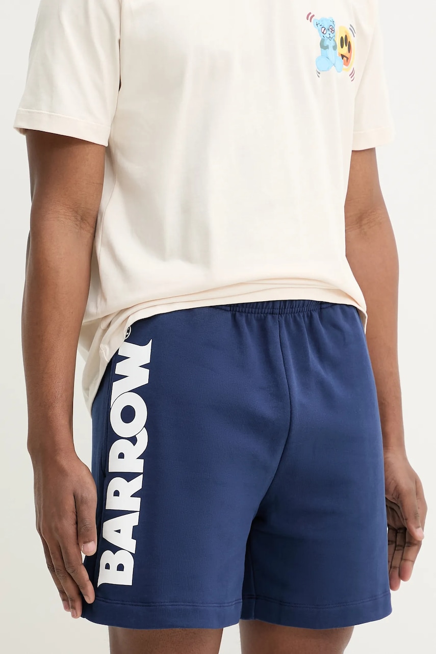 Barrow pantaloni scurti din bumbac culoarea albastru marin, cu imprimeu, S5BWUABE089