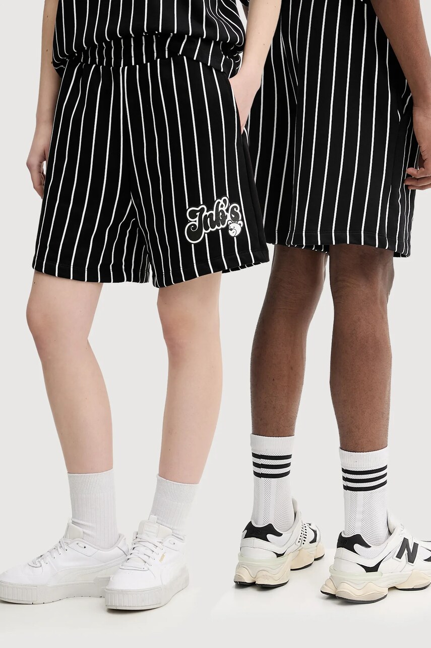 Inbetweeners pantaloni scurți din bumbac culoarea negru, cu imprimeu, S5TWUABE018