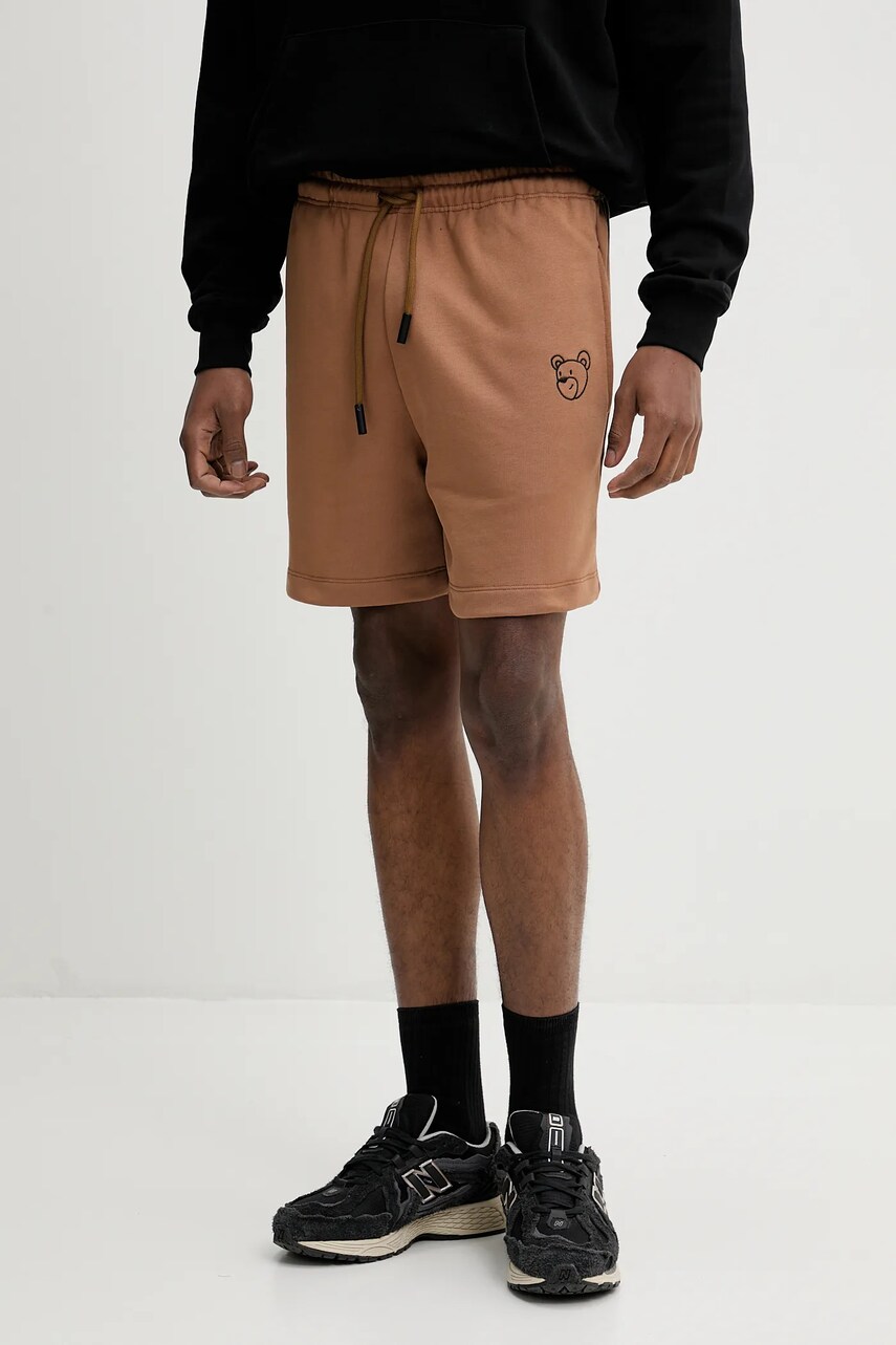 Inbetweeners pantaloni scurți din bumbac culoarea maro, uni, S5TWUABE027