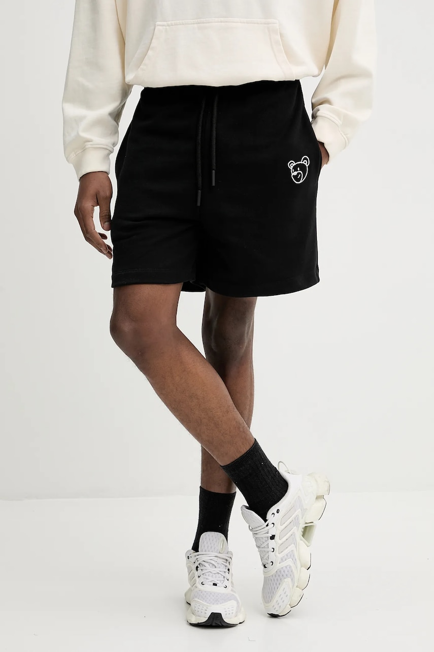 Inbetweeners pantaloni scurți din bumbac culoarea negru, uni, S5TWUABE027 Inbetweeners pantaloni scurți din bumbac culoarea negru, uni, S5TWUABE027