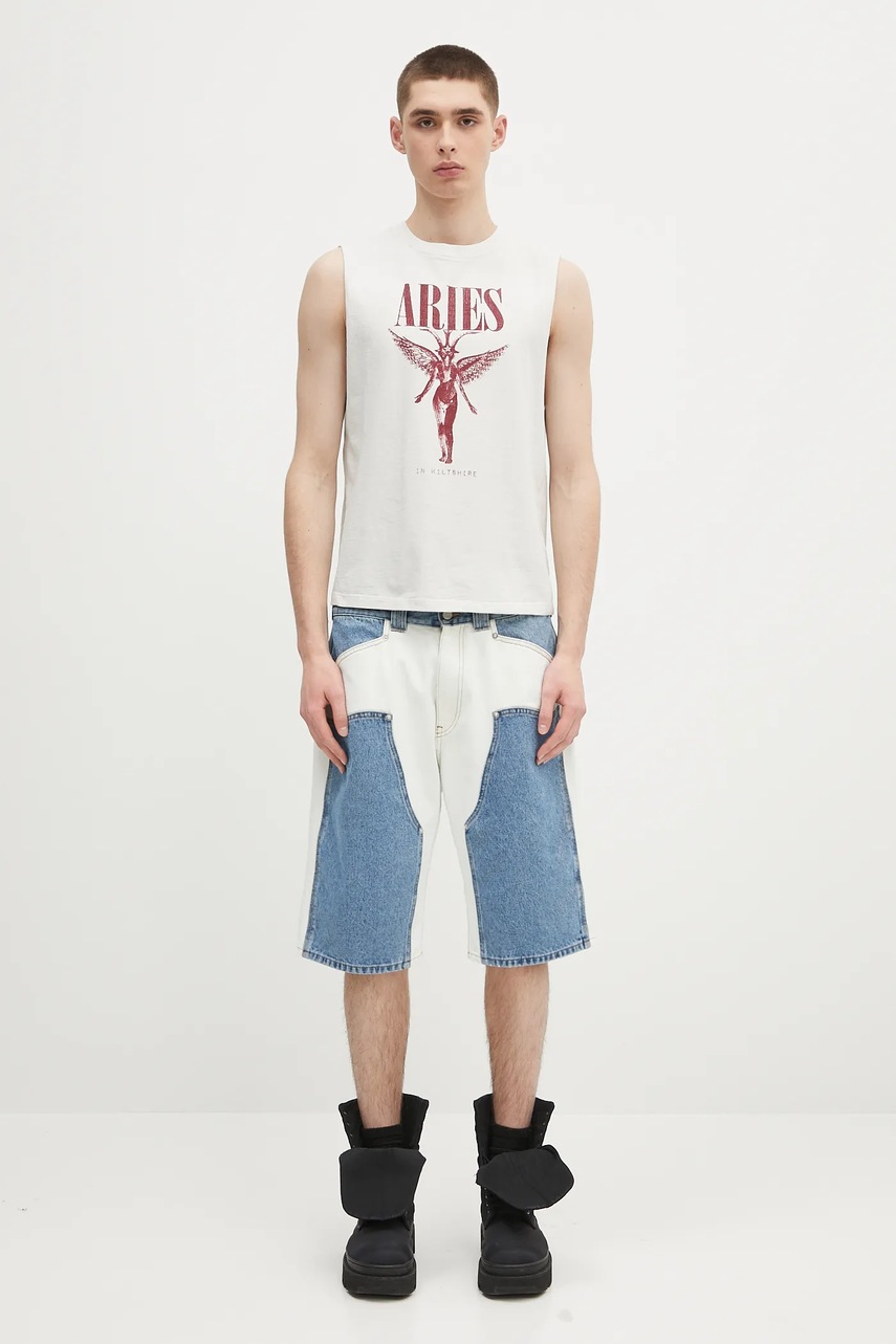 Rifľové krátke nohavice Aries Patchwork Western Carpenter Shorts