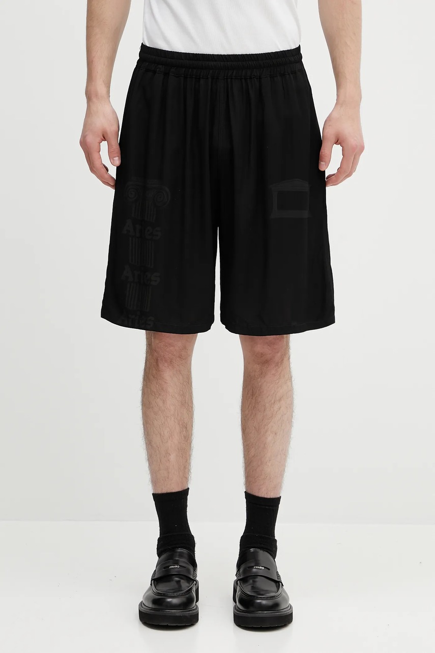 Aries pantaloni scurți Ancient Column Luxe Shorts culoarea negru, neted, AR3080103