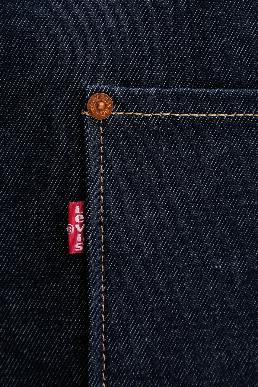Βαμβακερή ποδιά κουζίνας Levi's χρώμα: ναυτικό μπλε φωτογραφία