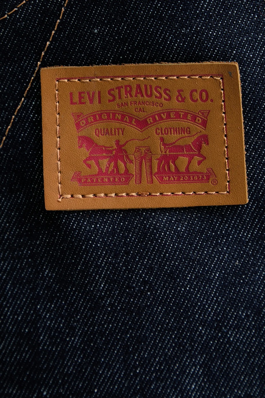 Βαμβακερή ποδιά κουζίνας Levi's χρώμα: ναυτικό μπλε φωτογραφία